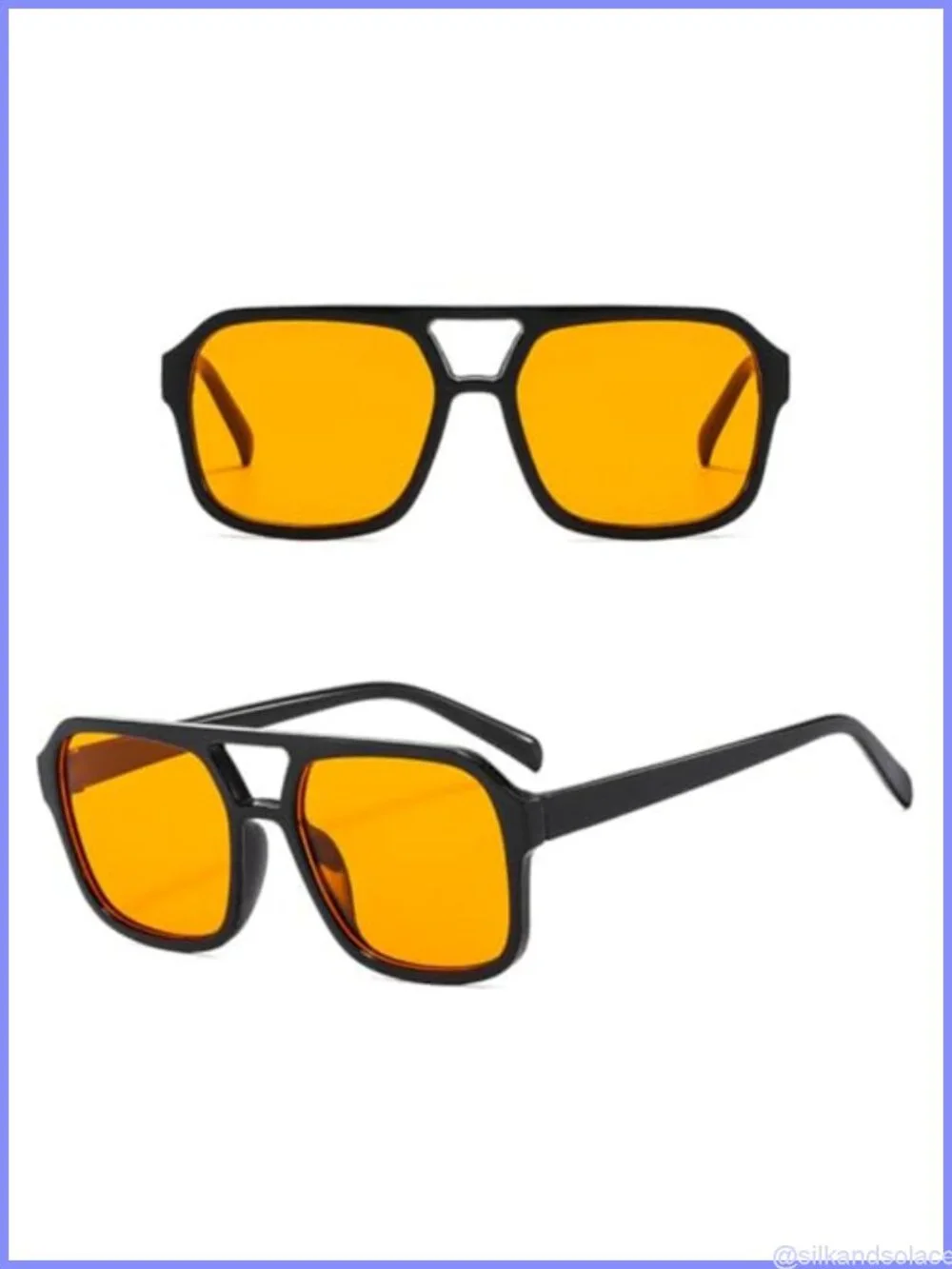 Retro 70s Square Aviator Sunglasses UV400 Flat Frame Unisex